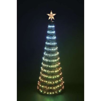 LED RGB Weihnachtsbaum mit einer Lichterkette 304xLED/16 Modi 1,8m + Fernbedienung