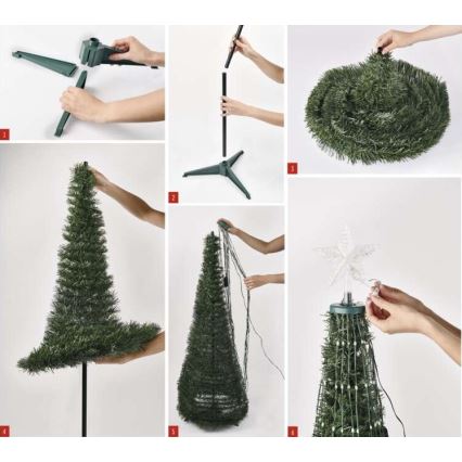 LED RGB Weihnachtsbaum mit einer Lichterkette 304xLED/16 Modi 1,8m + Fernbedienung