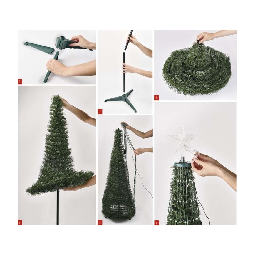 LED RGB Weihnachtsbaum mit einer Lichterkette 304xLED/16 Modi 1,8m + Fernbedienung