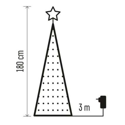 LED RGB Weihnachtsbaum mit einer Lichterkette 304xLED/16 Modi 1,8m + Fernbedienung