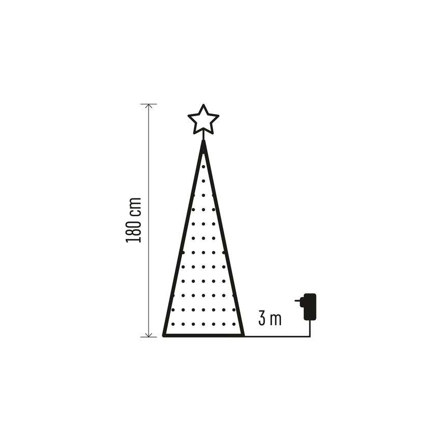 LED RGB Weihnachtsbaum mit einer Lichterkette 304xLED/16 Modi 1,8m + Fernbedienung