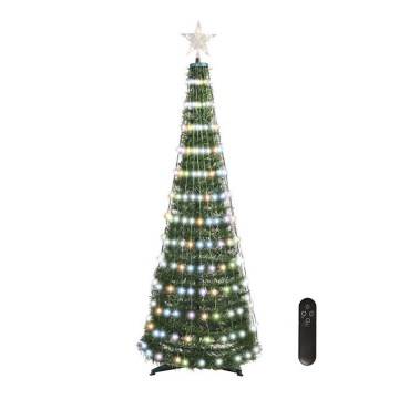 LED RGB Weihnachtsbaum mit einer Lichterkette 304xLED/16 Modi 1,8m + Fernbedienung
