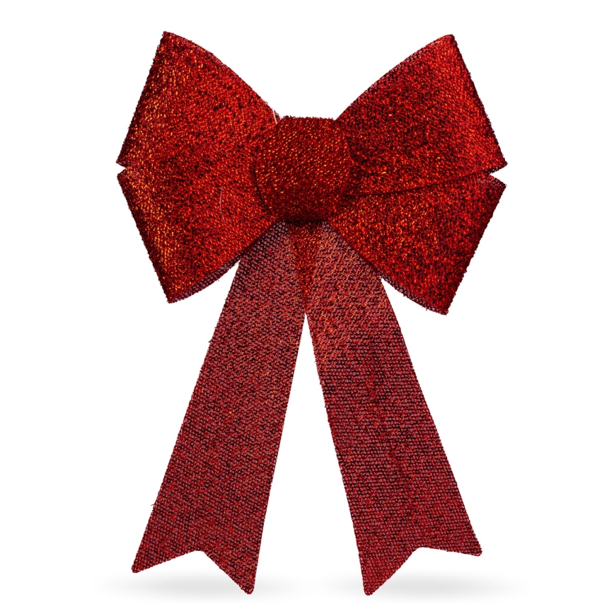 LED RGB Weihnachtsdekoration 11xLED/3xLR44 40x30 cm rote Schleife