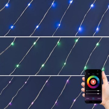 LED-RGB-Weihnachtskette dimmbar 100xLED/29 Funktionen 10,4m