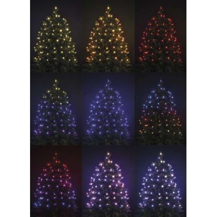 LED RGB Weihnachtskette für den Außenbereich 160xLED/72 Modi 19m IP44 + Fernbedienung