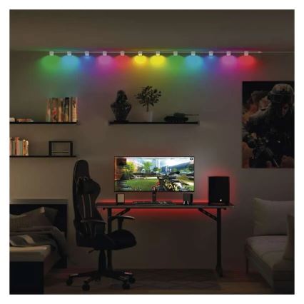 LED RGBIC+CCT Dekorative Kette mit Spotbeleuchtung GoSmart 12xLED/7W/230V 255 cm Wi-Fi Tuya