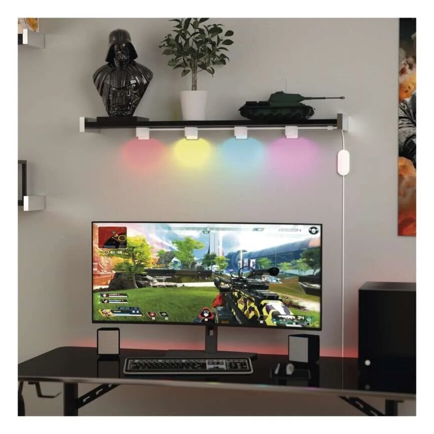 LED RGBIC+CCT Dekorative Kette mit Spotbeleuchtung GoSmart - Verlängerungs- 4xLED/7W/230V 85 cm Wi-Fi Tuya