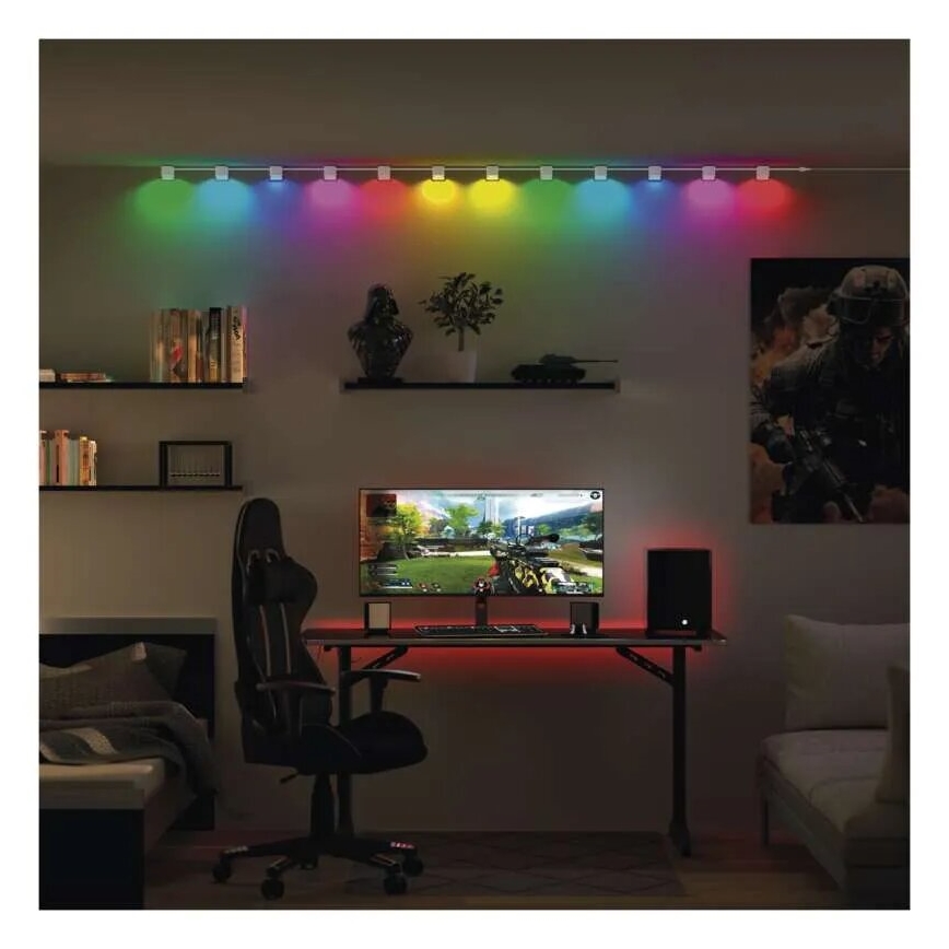 LED RGBIC+CCT Dekorative Kette mit Spotbeleuchtung GoSmart - Verlängerungs- 4xLED/7W/230V 85 cm Wi-Fi Tuya
