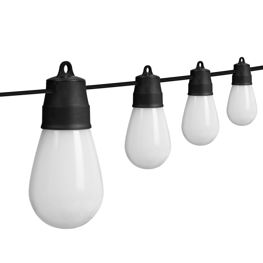 LED RGBIC dimmbare Solarkette 30xLED/1,3W/3,7/5V 2200 mAh 14,37 m IP65 schwarz + Fernbedienung