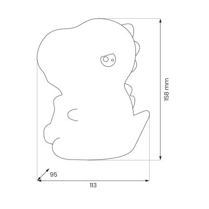 LED RGBW Dimmbares wiederaufladbares Nachtlicht mit Touch-Bedienung für Kinder DINO LED/1W/5V 1200 mAh