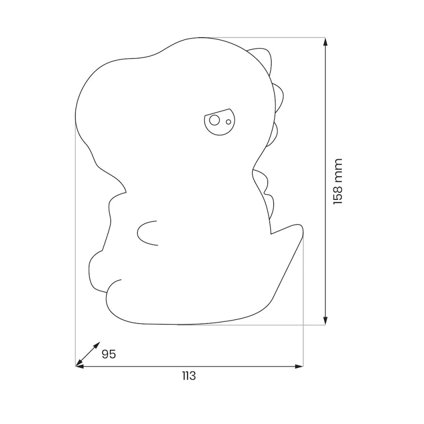 LED RGBW Dimmbares wiederaufladbares Nachtlicht mit Touch-Bedienung für Kinder DINO LED/1W/5V 1200 mAh