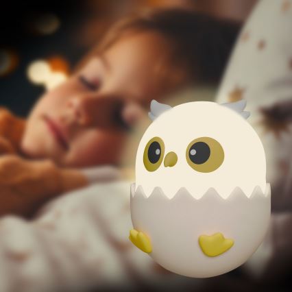 LED-RGBW- Dimmbar für Kinder Touch Leuchte OWL LED/1W/5V USB 1200 mAh Eule rosa