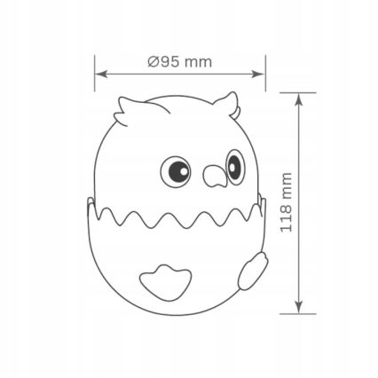 LED-RGBW- Dimmbar für Kinder Touch Leuchte OWL LED/1W/5V USB 1200 mAh Eule rosa