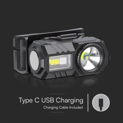 LED RGBW Dimmbare, aufladbare Stirnlampe USB LED/3W/5V IP43 190 glänzend 24 h 750 mAh