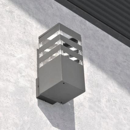 LED RGBW dimmbare Außenwandleuchte TEKSAS 1xE27/12W/230V 2700-6500K Wi-Fi IP44 Anthrazit