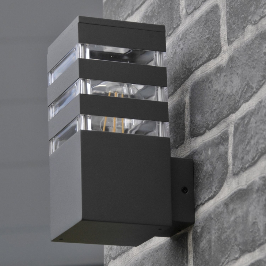 LED RGBW dimmbare Außenwandleuchte TEKSAS 1xE27/12W/230V 2700-6500K Wi-Fi IP44 Anthrazit