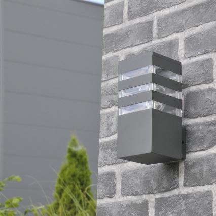 LED RGBW dimmbare Außenwandleuchte TEKSAS 1xE27/12W/230V 2700-6500K Wi-Fi IP44 Anthrazit