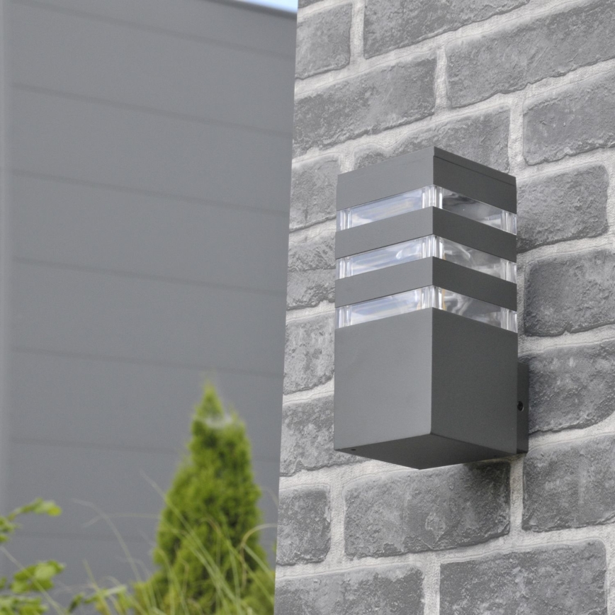 LED RGBW dimmbare Außenwandleuchte TEKSAS 1xE27/12W/230V 2700-6500K Wi-Fi IP44 Anthrazit