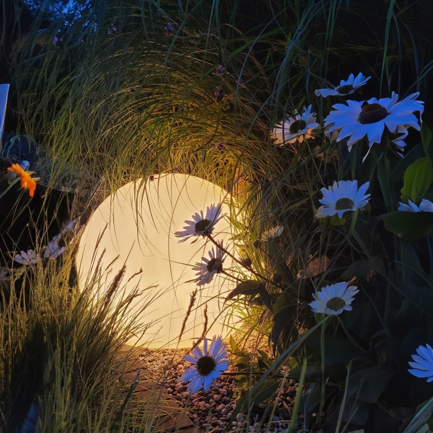 LED RGBW dimmbare Außenleuchte GLOBO 1xE27/12W/230V 2700–6500K Ø 30 cm IP44 Wi‑Fi