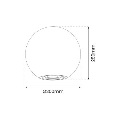 LED RGBW dimmbare Außenleuchte GLOBO 1xE27/12W/230V 2700–6500K Ø 30 cm IP44 Wi‑Fi