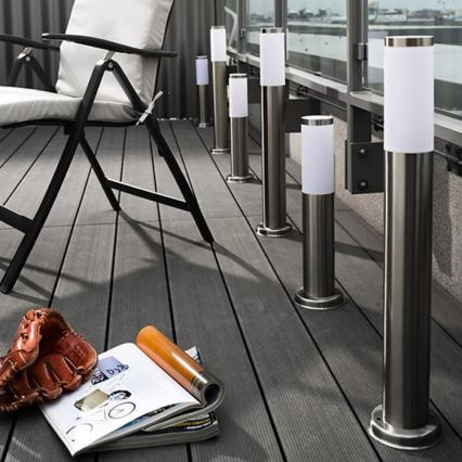 LED RGBW dimmbare Außenleuchte LIVIA 1xE27/6,5W/230V 2700-6500K Wi-Fi 45 cm IP44 silber