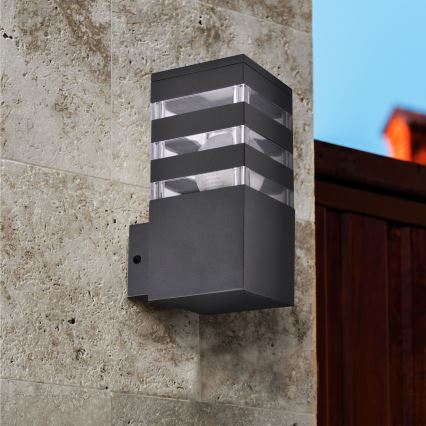 LED RGBW dimmbare Außen-Wandleuchte TEKSAS 1xE27/9W/230V 2700-6500K Wi-Fi IP44 Anthrazit