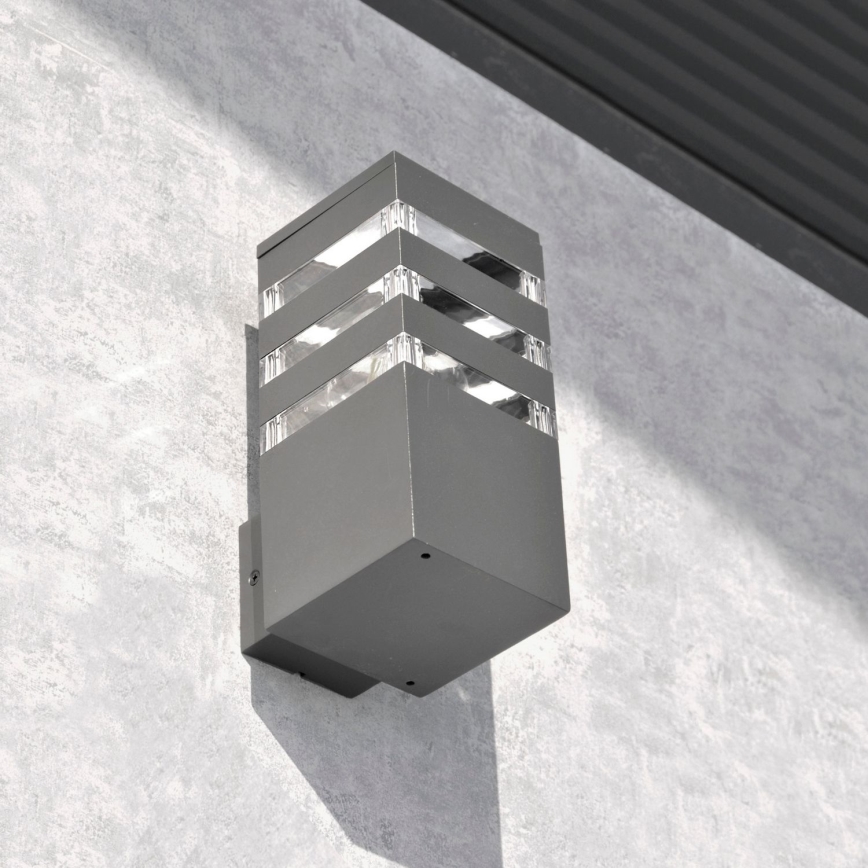 LED RGBW dimmbare Außen-Wandleuchte TEKSAS 1xE27/9W/230V 2700-6500K Wi-Fi IP44 Anthrazit