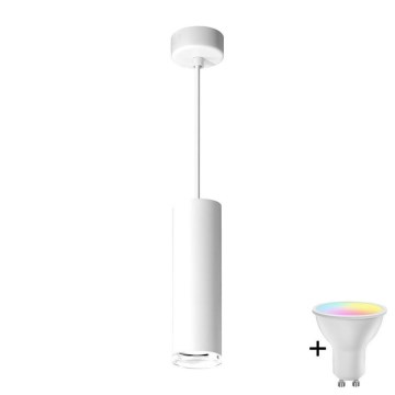 LED RGBW dimmbare Badezimmer-Hängeleuchte an Kabel TURYN 1xGU10/6W/230V 3000K Wi-Fi IP44 weiß
