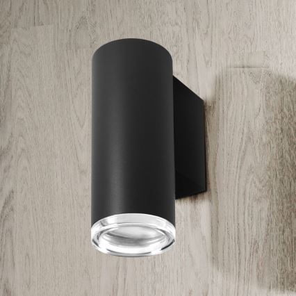 LED RGBW dimmbare Badezimmer-Wandleuchte TURYN 1xGU10/4,8W/230V 3000K IP44 schwarz + Fernbedienung