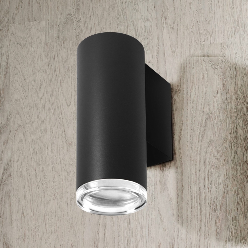 LED RGBW dimmbare Badezimmer-Wandleuchte TURYN 1xGU10/4,8W/230V 3000K IP44 schwarz + Fernbedienung