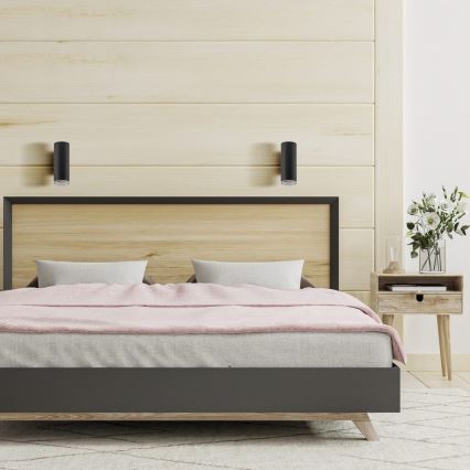 LED RGBW dimmbare Badezimmer-Wandleuchte TURYN 1xGU10/6W/230V 3000K IP44 schwarz + Fernbedienung