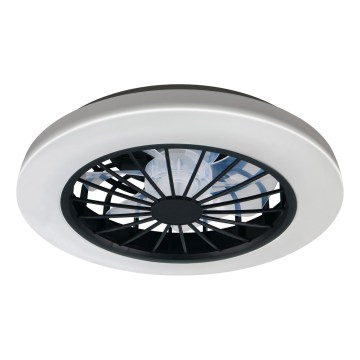 LED RGBW dimmbare Deckenleuchte mit Ventilator GHANA LED/24W/230V 3000-6500K weiß/schwarz + Fernbedienung
