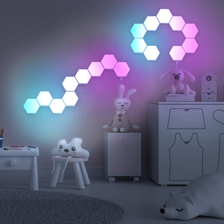 SET 9x LED RGBW Dimmbare Deko-Wandleuchte MAYA LED/1W/230V + Fernbedienung