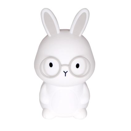 LED RGBW Dimmbare Kinder-Leuchte mit Touch-Funktion FLORKA LED/1W/5V USB 1200 mAh Hase weiß/grau