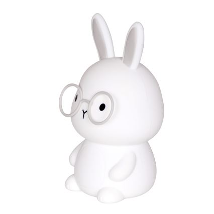 LED RGBW Dimmbare Kinder-Leuchte mit Touch-Funktion FLORKA LED/1W/5V USB 1200 mAh Hase weiß/grau
