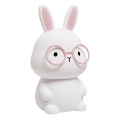 LED RGBW Dimmbare Kinder-Leuchte mit Touch-Funktion FLORKA LED/1W/5V USB 1200 mAh Hase weiß/rosa