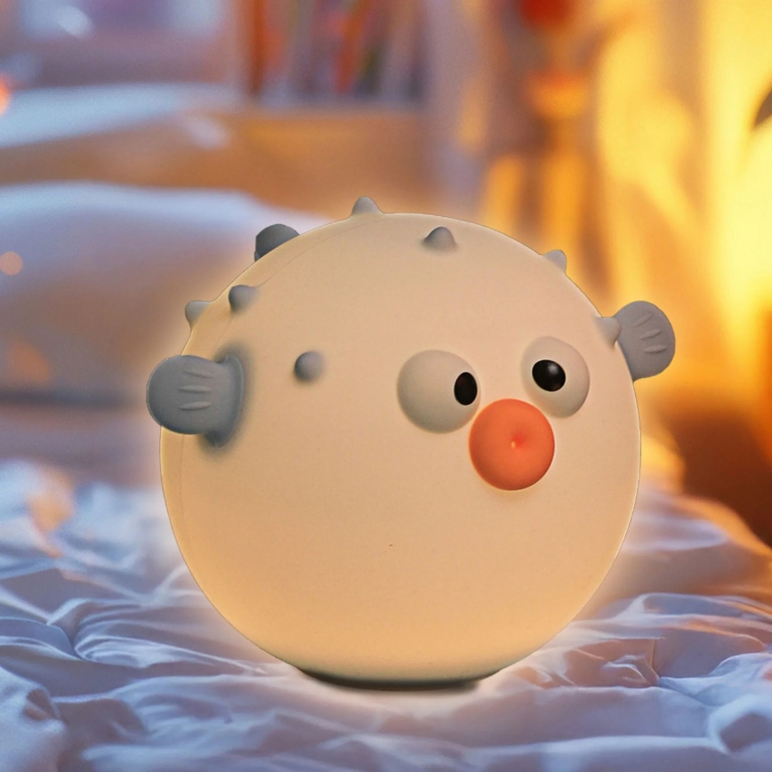 LED RGBW Dimmbare Kinder-Leuchte mit Touch-Funktion HELI LED/1W/5V USB 1200 mAh Fisch blau