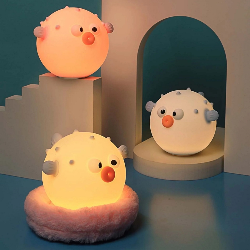 LED RGBW Dimmbare Kinder-Leuchte mit Touch-Funktion HELI LED/1W/5V USB 1200 mAh Fisch blau