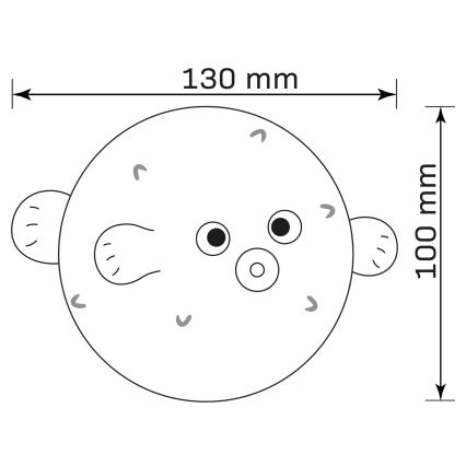 LED RGBW Dimmbare Kinder-Leuchte mit Touch-Funktion HELI LED/1W/5V USB 1200 mAh Fisch blau