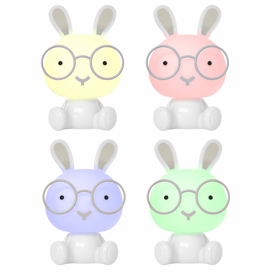 LED RGBW Dimmbares Kinder-Nachtlicht LED/2,5W/230V Hase Weiß