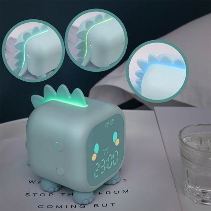 LED RGBW  Dimmbare, kleine Kinder-Nachtleuchte mit Wecker FILIP LED/1,5W/5V 1500 mAh