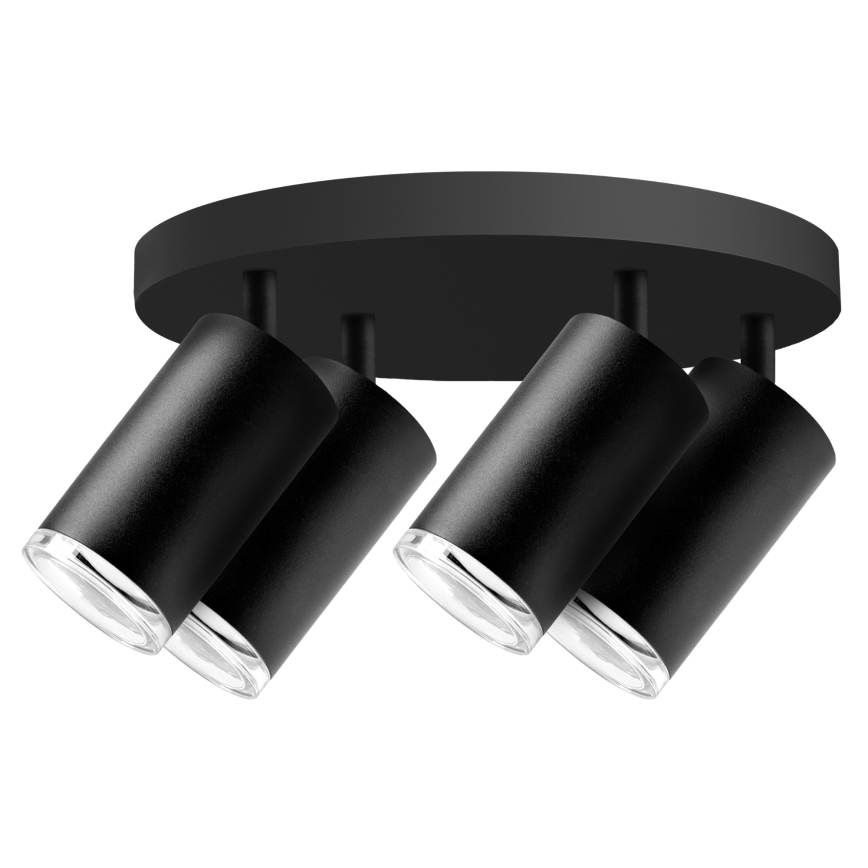 LED RGBW dimmbarer Badezimmer-Spot TURYN 4xGU10/6W/230V 3000K IP44 schwarz + Fernbedienung