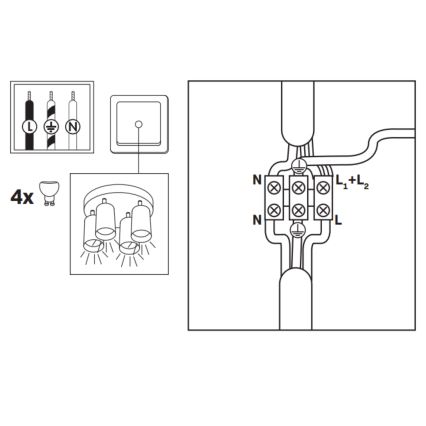 LED RGBW dimmbarer Badezimmer-Spot TURYN 4xGU10/6W/230V 3000K IP44 schwarz + Fernbedienung