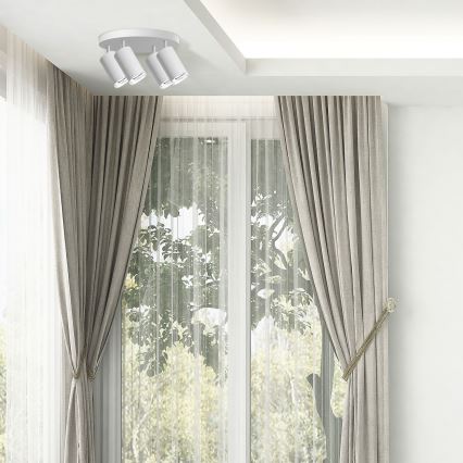LED RGBW dimmbarer Badezimmer-Spot TURYN 4xGU10/4,8W/230V 3000K IP44 weiß + Fernbedienung