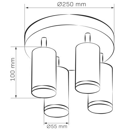 LED RGBW dimmbarer Badezimmer-Spot TURYN 4xGU10/4,8W/230V 3000K IP44 weiß + Fernbedienung