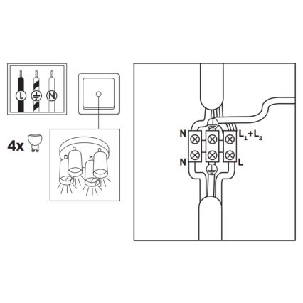 LED RGBW dimmbarer Badezimmer-Spot TURYN 4xGU10/6W/230V 3000K IP44 weiß + Fernbedienung