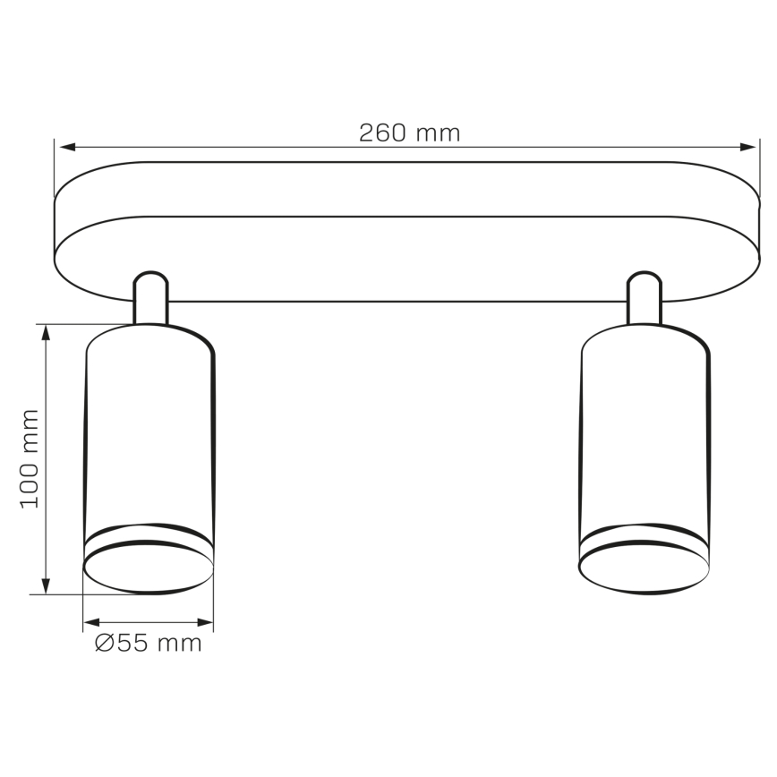 LED RGBW, dimmbarer Badezimmer-Einbaustrahler TURYN, 2x GU10/6W/230V, 3000K, IP44, schwarz + Fernbedienung