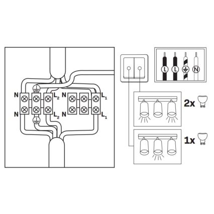 LED RGBW dimmbarer Badezimmer-Einbaustrahler TURYN 3xGU10/4,8W/230V 3000K IP44 schwarz + Fernbedienung