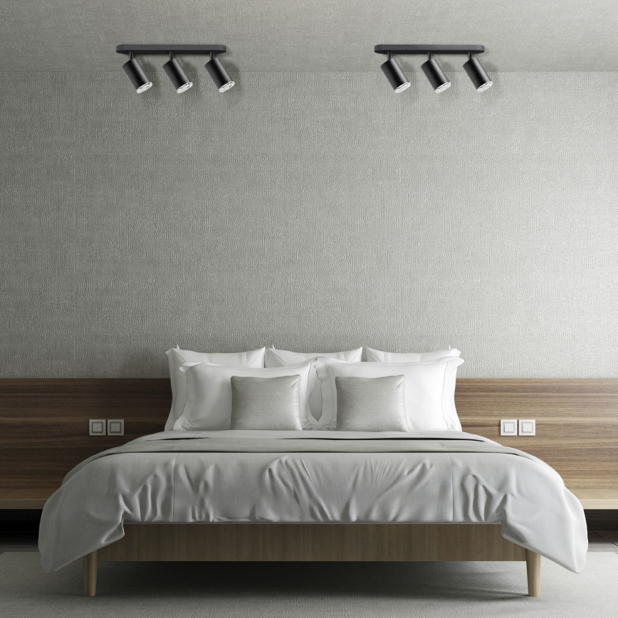 LED RGBW dimmbarer Badezimmer-Einbaustrahler TURYN 3xGU10/6W/230V 3000K IP44 schwarz + Fernbedienung