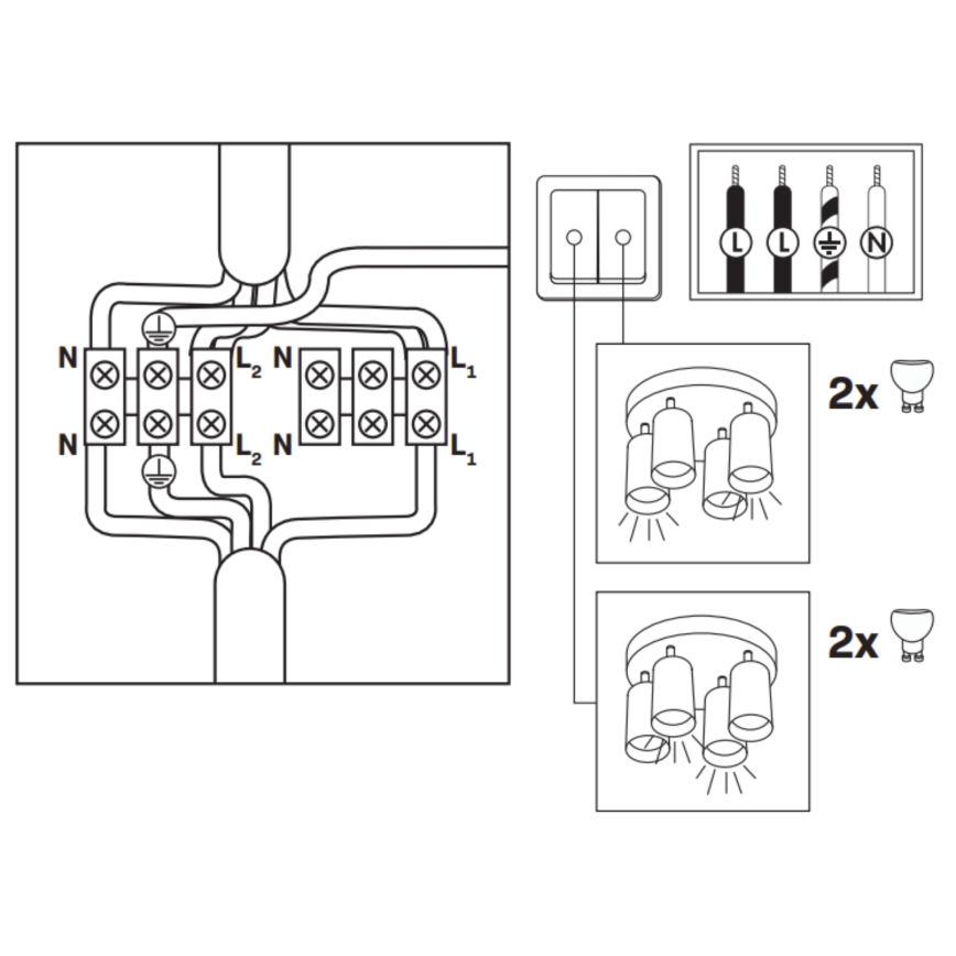 LED RGBW dimmbarer Badezimmer-Einbaustrahler TURYN 4xGU10/6,5W/230V 2700-6500K Wi-Fi IP44 weiß
